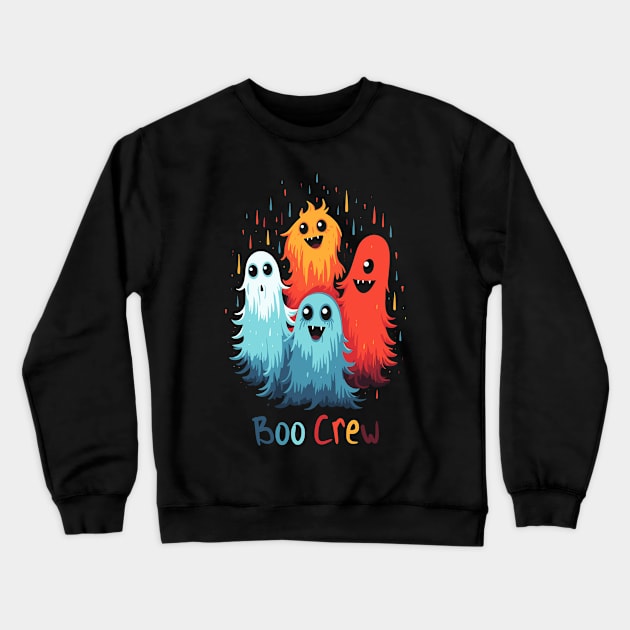 Cute Furry Halloween Monster T-Shirt, Boo Crew Shirt, Adorable Ghost Top, Spooky Hairy Tee, Funny Party Gift Crewneck Sweatshirt by Indigo Lake